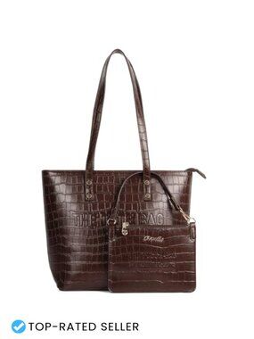 Chinllo Tote Bag for Women Medium Handbag PU Leather Satchel Zipper